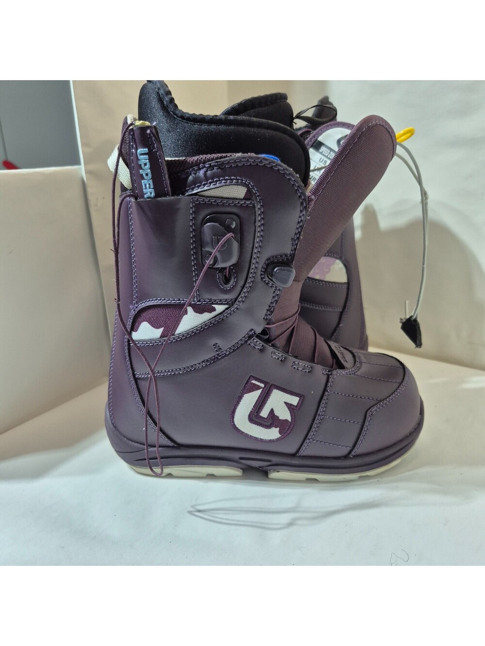 Burton Speed Zone Grom Speedboard Boots Plum & Camo Sz 6 Winter Boots